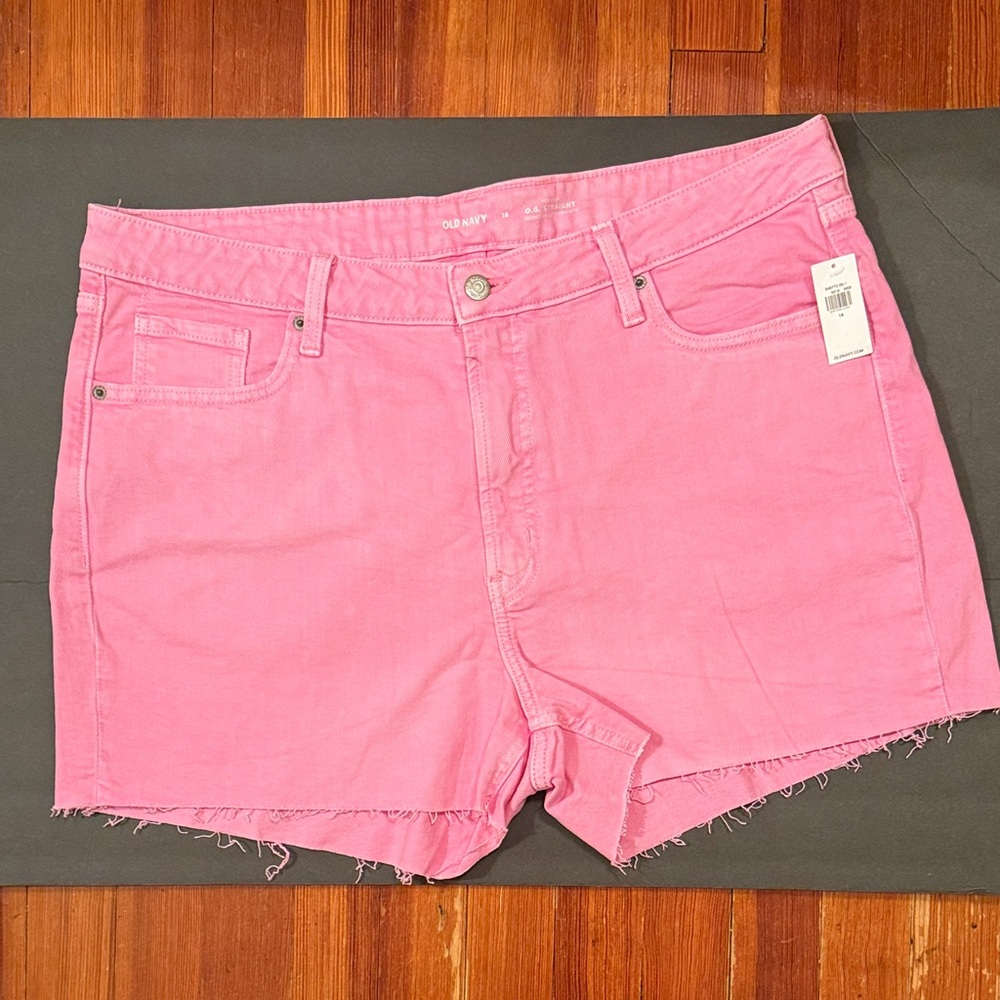 OLD NAVY OG Straight Pink Denim Shorts